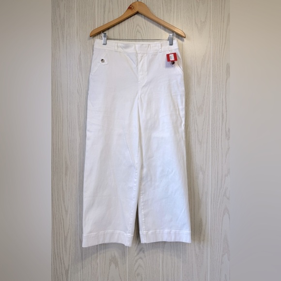 SPANX Stretch Twill Cropped Wide Leg - 20312R - White - Large NWT - Picture 1 of 5